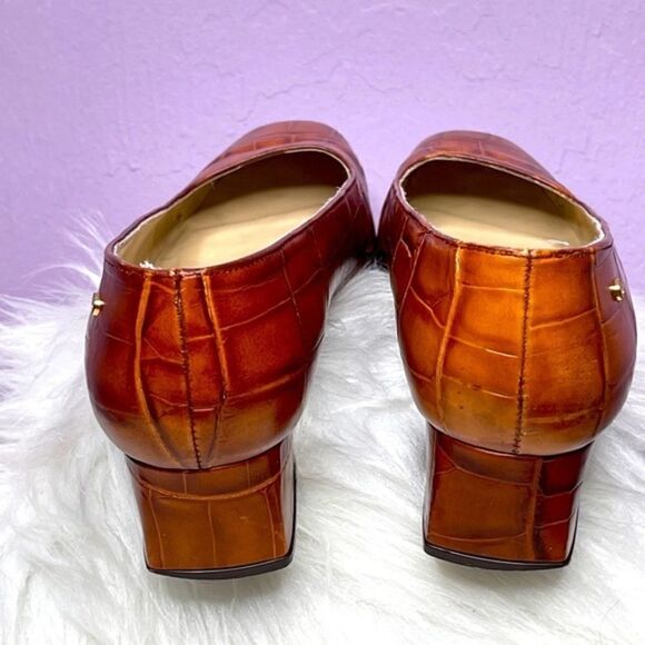 Etienne Aigner Leather Block Heel Square Toe - Picture 3 of 12